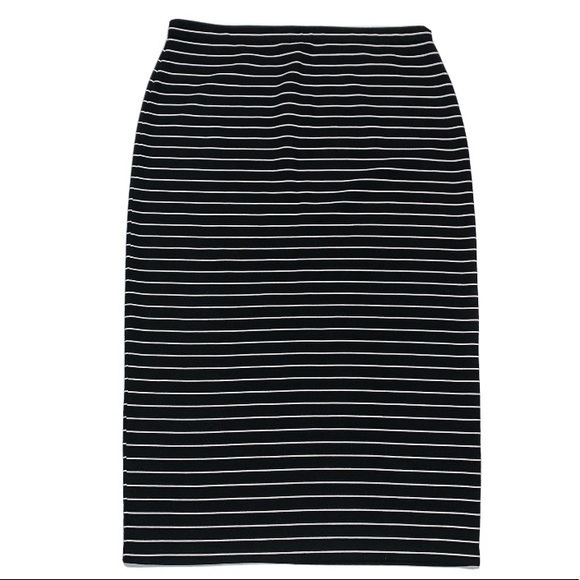 MAX STUDIO Ribbed Striped Pencil Skirt - L - Picture 1 of 3
